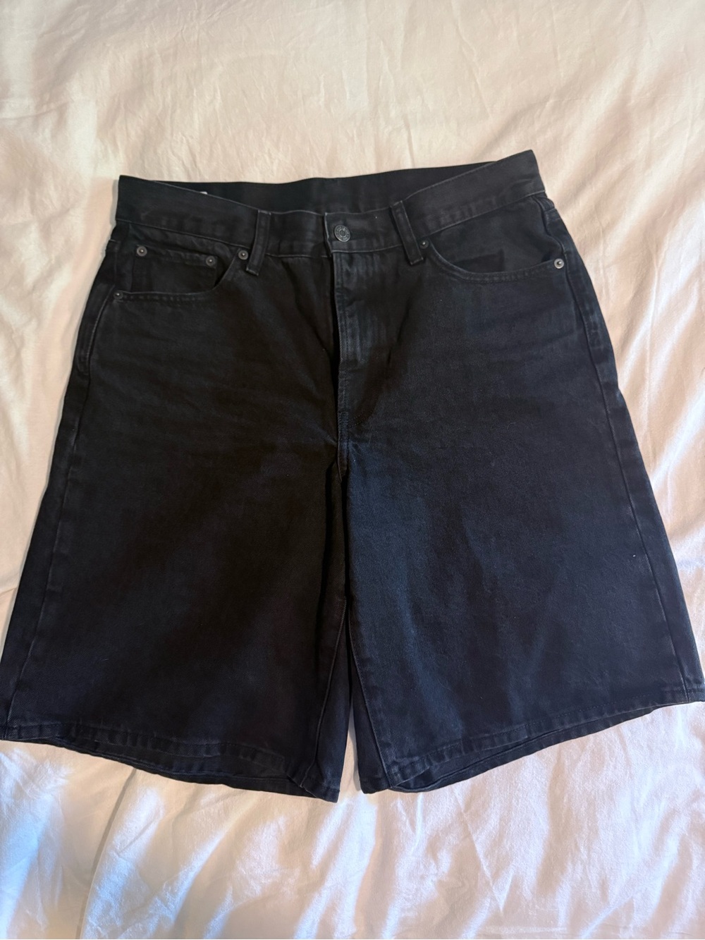 GAP Black Mid-Rise Denim Bermuda Shorts, 30 - Picture 2 of 4